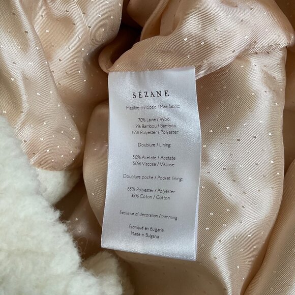 NWT SÉZANE ISÉE COAT White WOOL soft SZ42 us10 bust44 - Picture 6 of 9